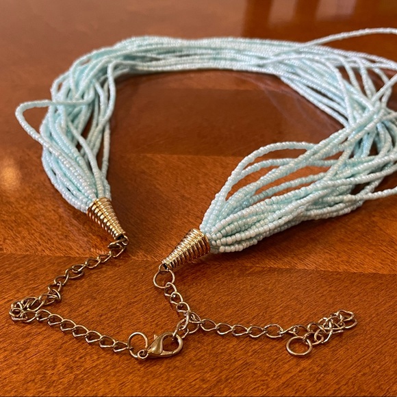 Blue Seed Bead Necklace - Picture 4 of 5